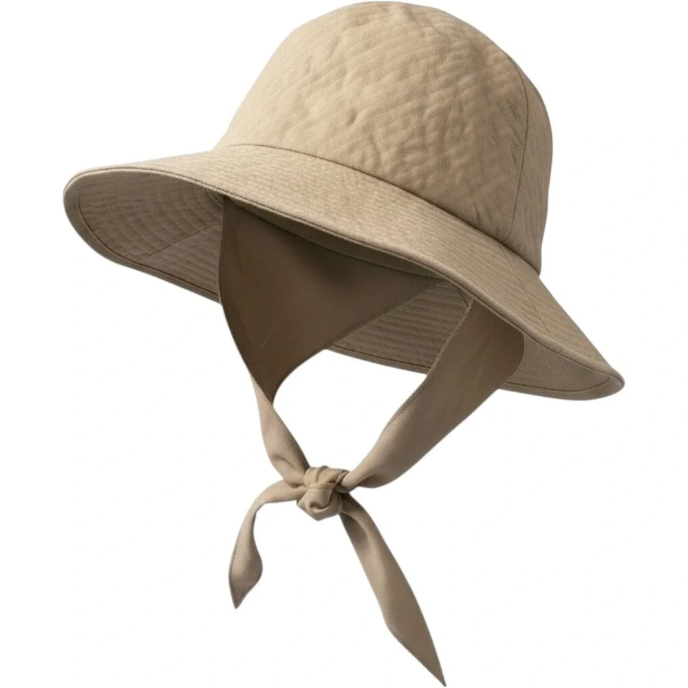 Vintage‎ Betmar S/M Tan Garden Sun Hat Scarf Tie USA Union Made 3